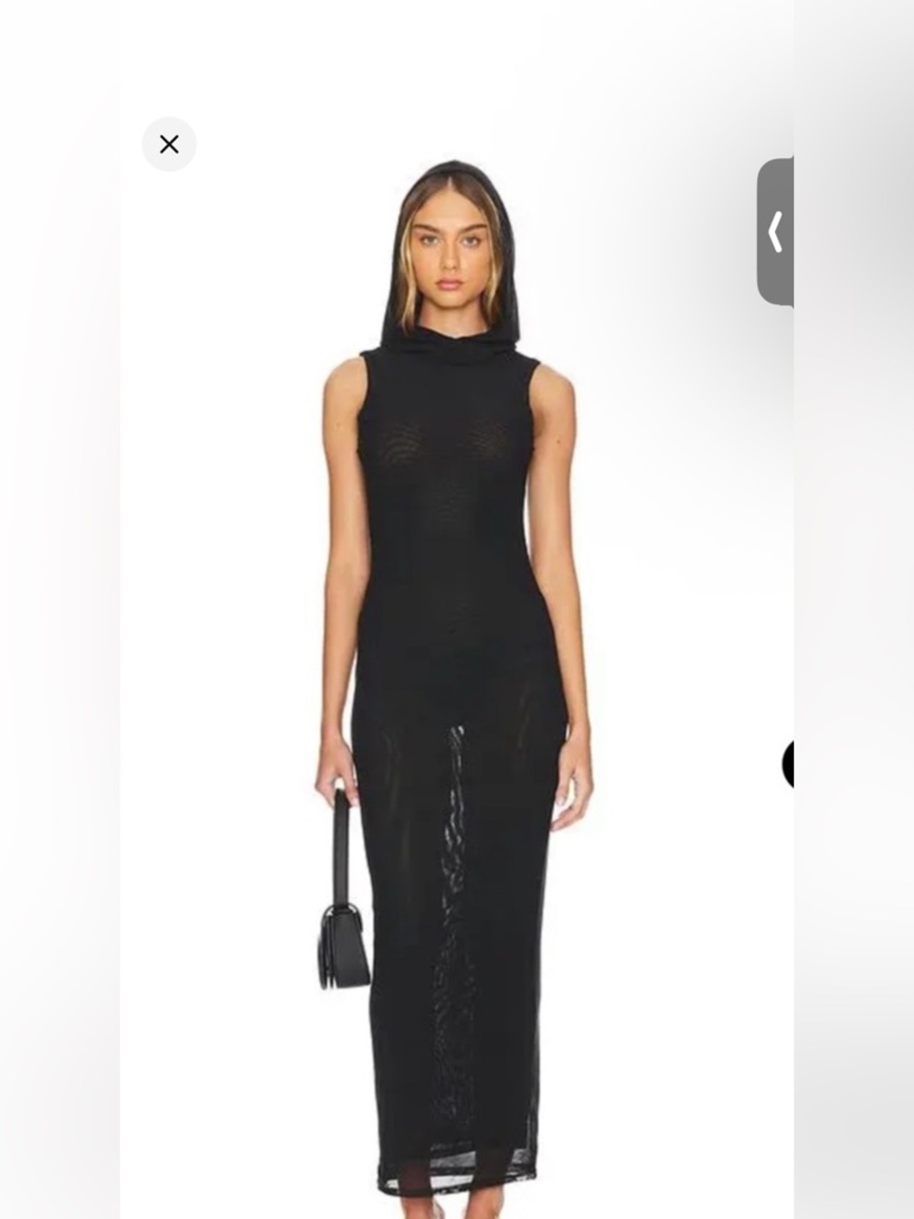 Lioness Hooded Black Sleeveless Maxi Dress